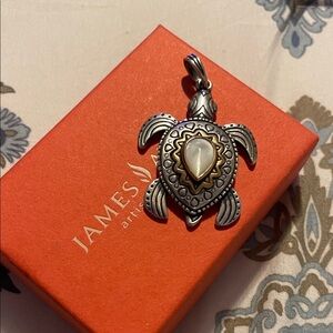James Avery Silver and Gold Turtle Necklace